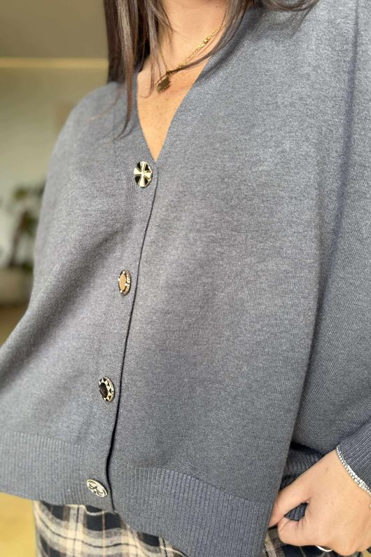 Balmoral Cardigan Charcoal